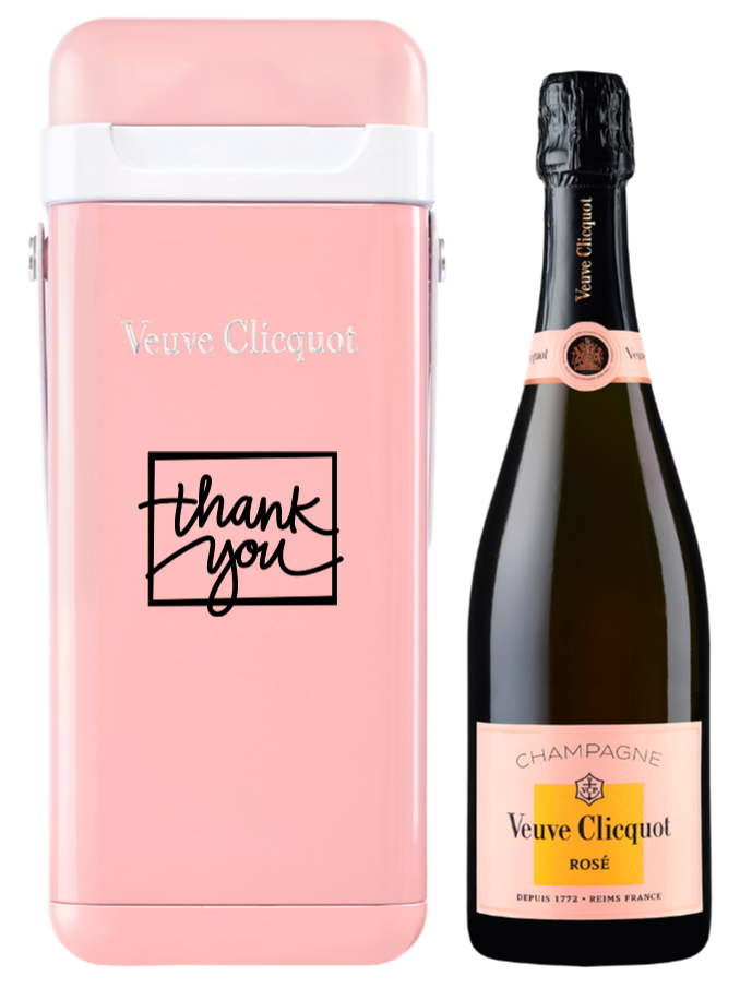 signaturebottle.ch Veuve Clicquot rosé, Cooler Box, personalisiert, Thank you