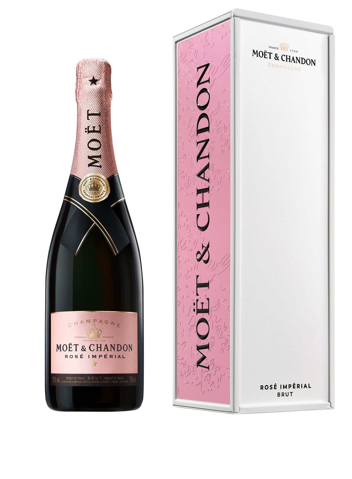 Moët & Chandon - Rosé Impérial - 75 CL mit Metallic GIFT BOX